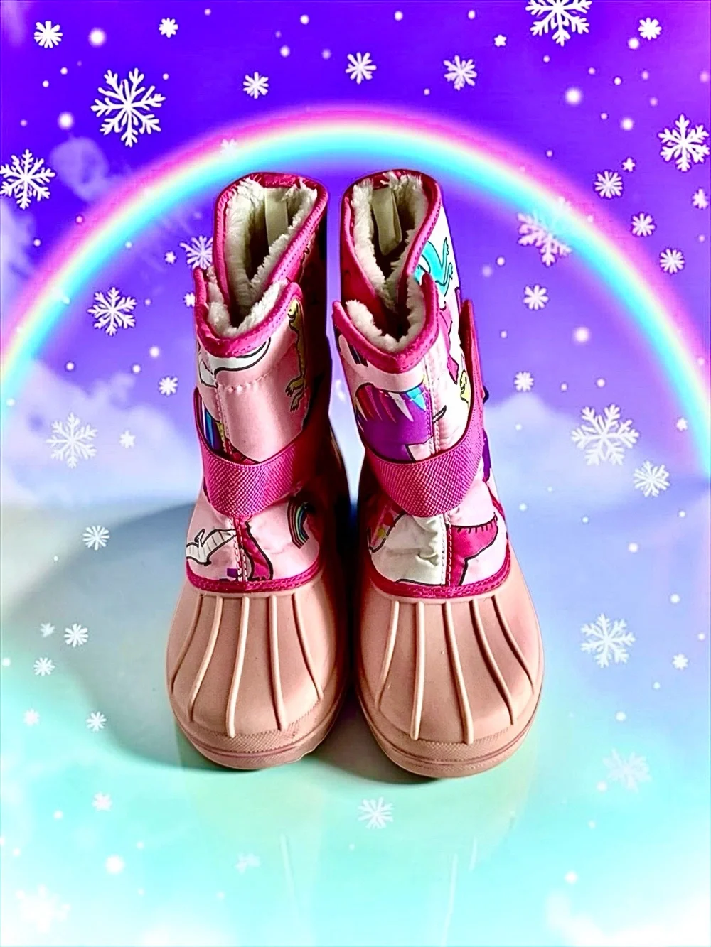 The Children’s Place Toddler Girls Boots Pink Dino Snow Size 11 EUC